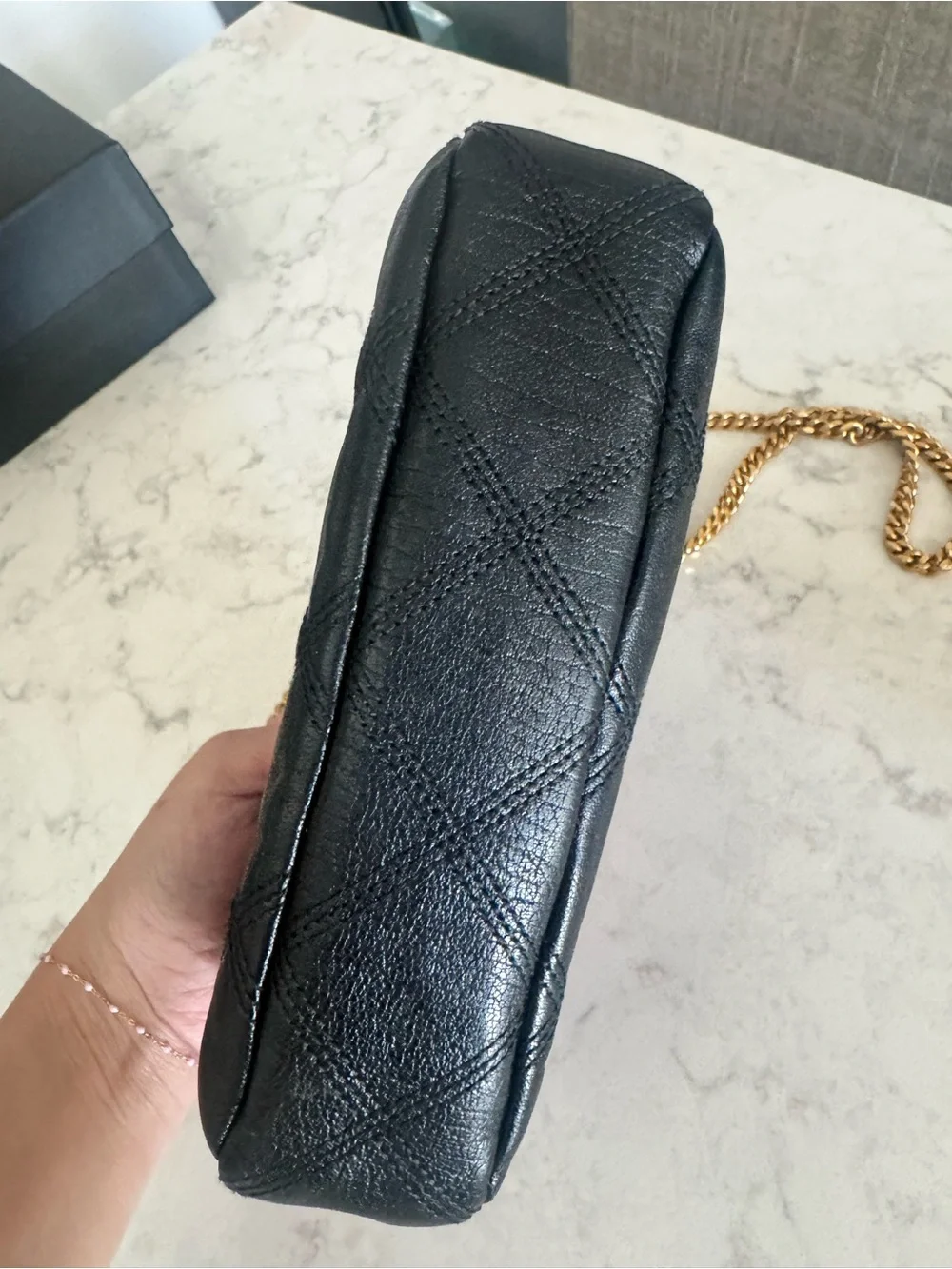 Saint Laurent YSL Becky Mini Black Quilted Leather Crossbody Bag